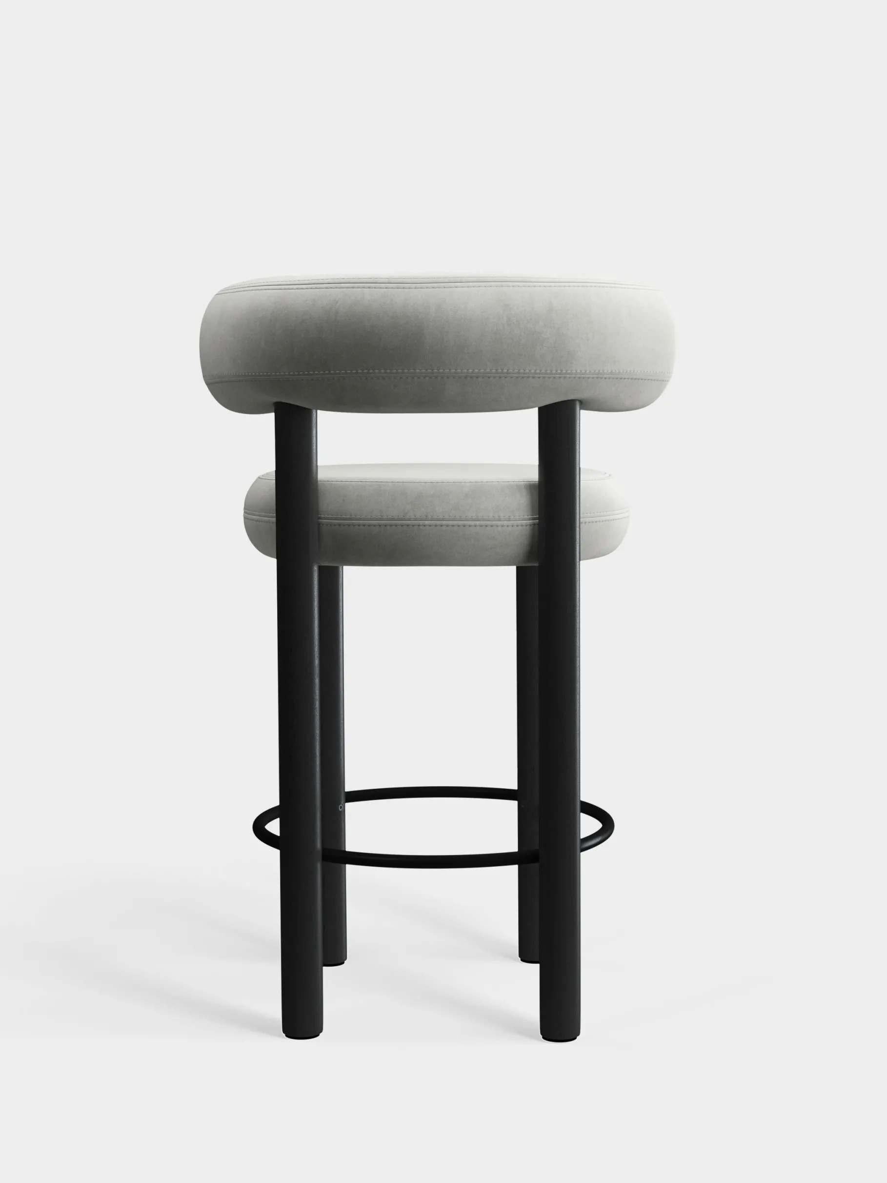 Fat Black Wood 65cm Counter Stool