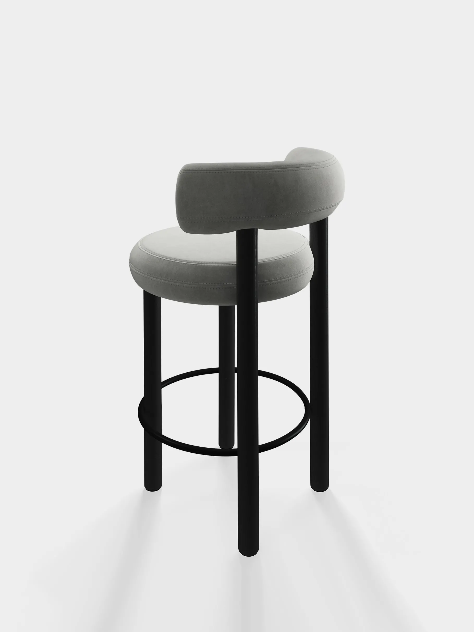 Fat Black Wood 65cm Counter Stool