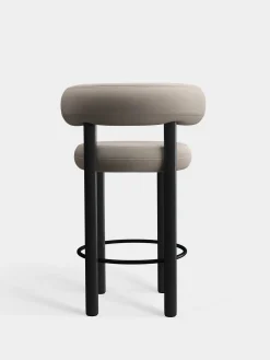 Fat Black Wood 65cm Counter Stool