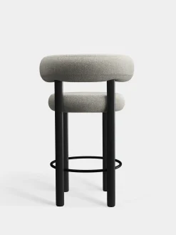 Fat Black Wood 65cm Counter Stool