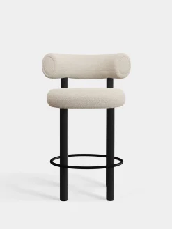 Fat Black Wood 65cm Counter Stool