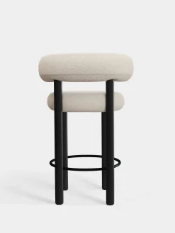 Fat Black Wood 65cm Counter Stool