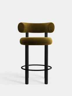 Fat Black Wood 65cm Counter Stool