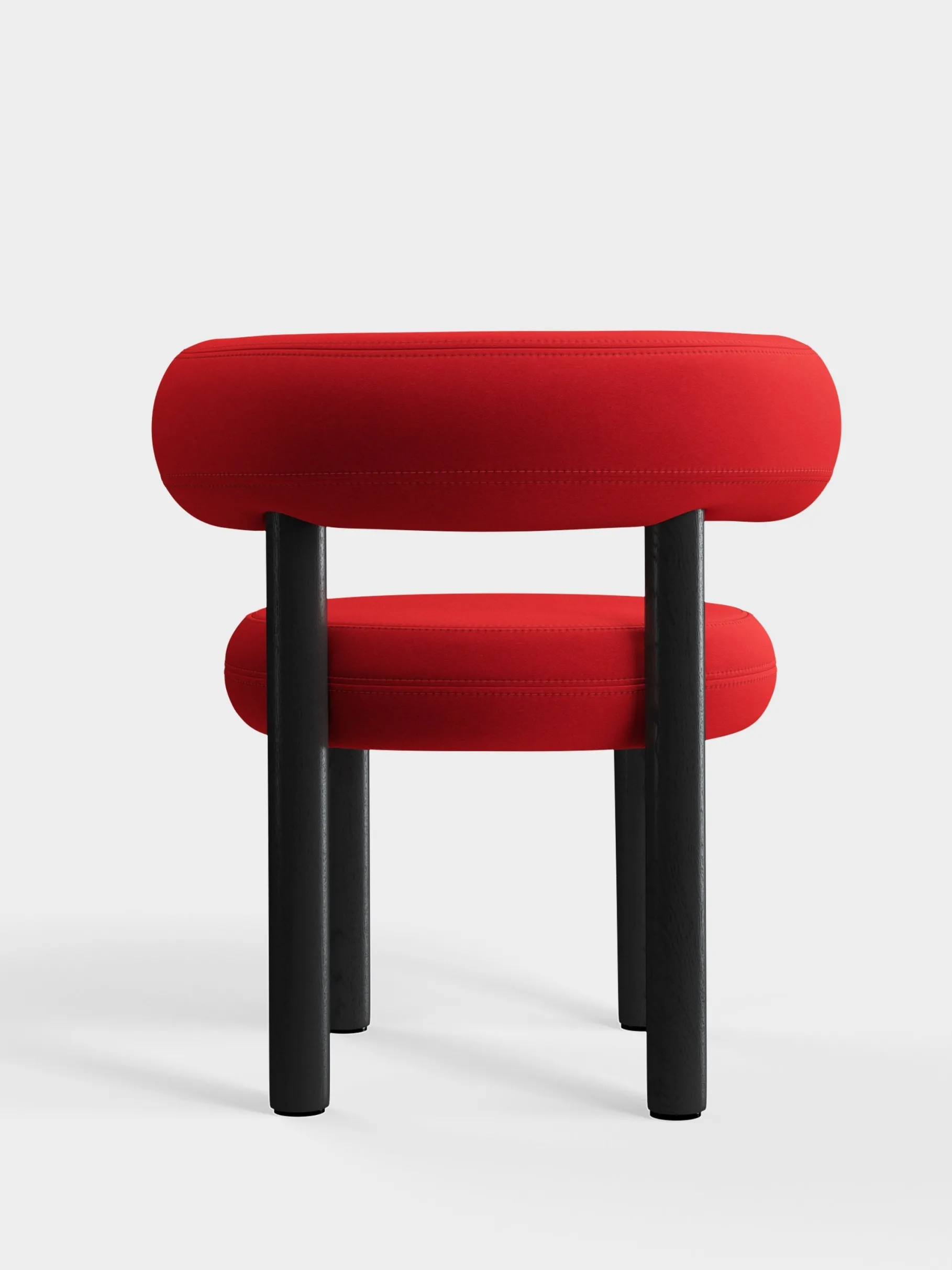 Fat Black Wood Dining Chair