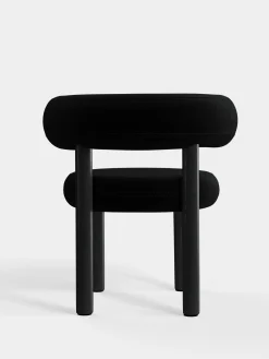 Fat Black Wood Dining Chair