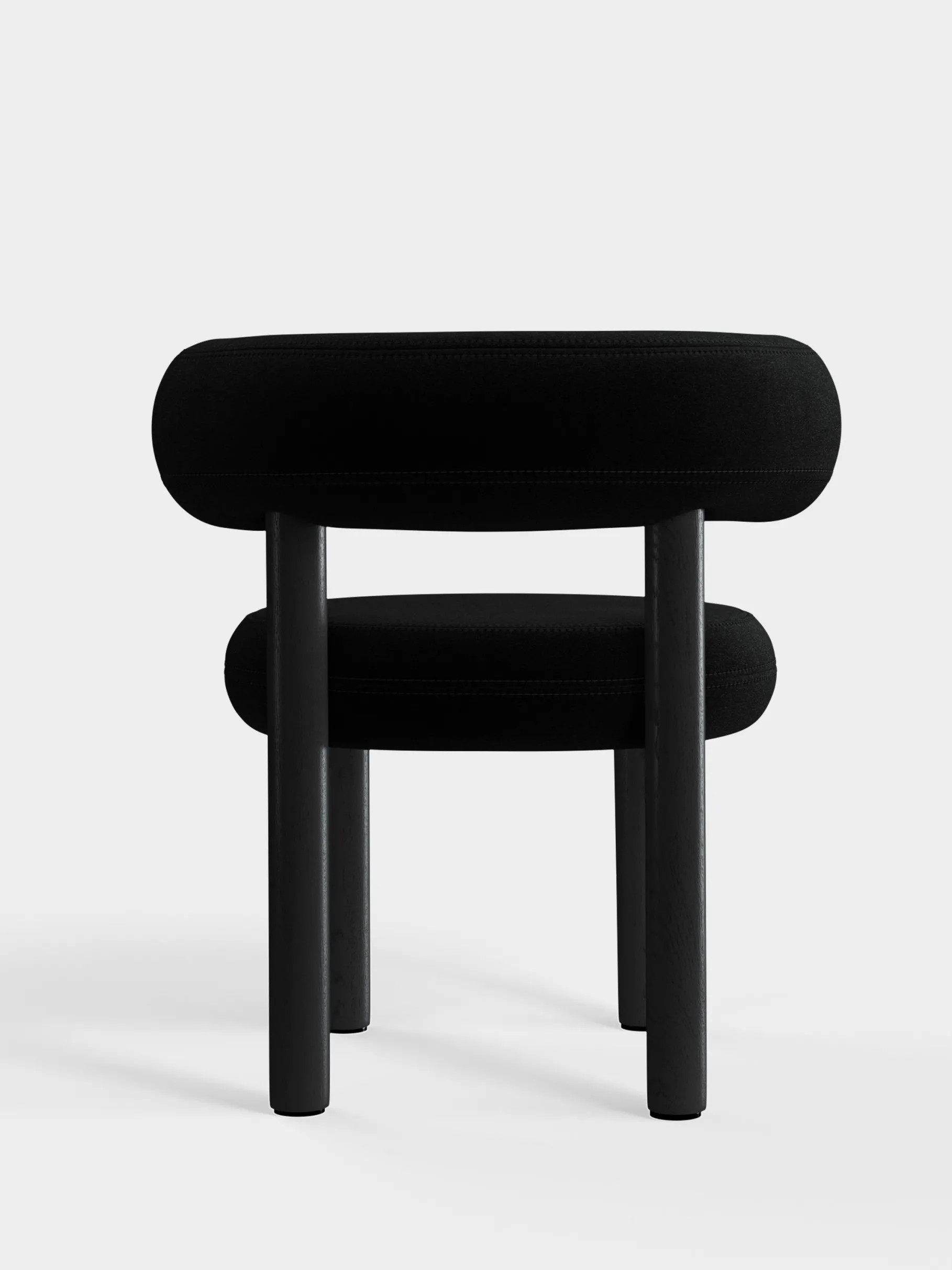 Fat Black Wood Dining Chair