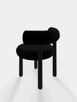 Fat Black Wood Dining Chair