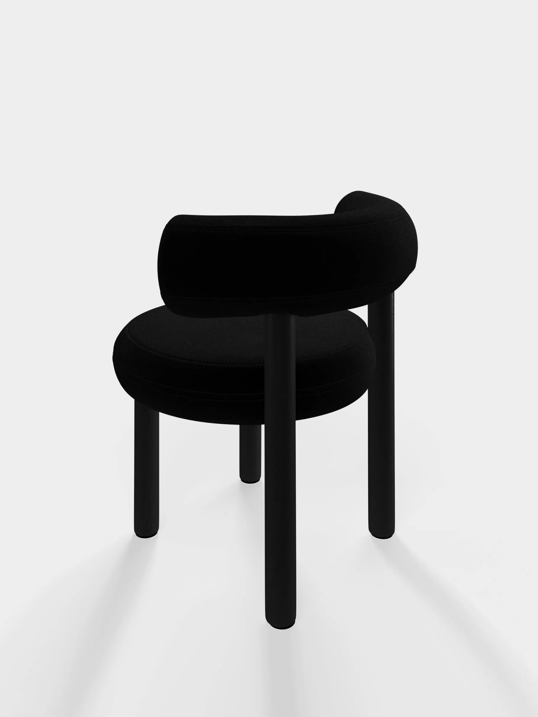 Fat Black Wood Dining Chair