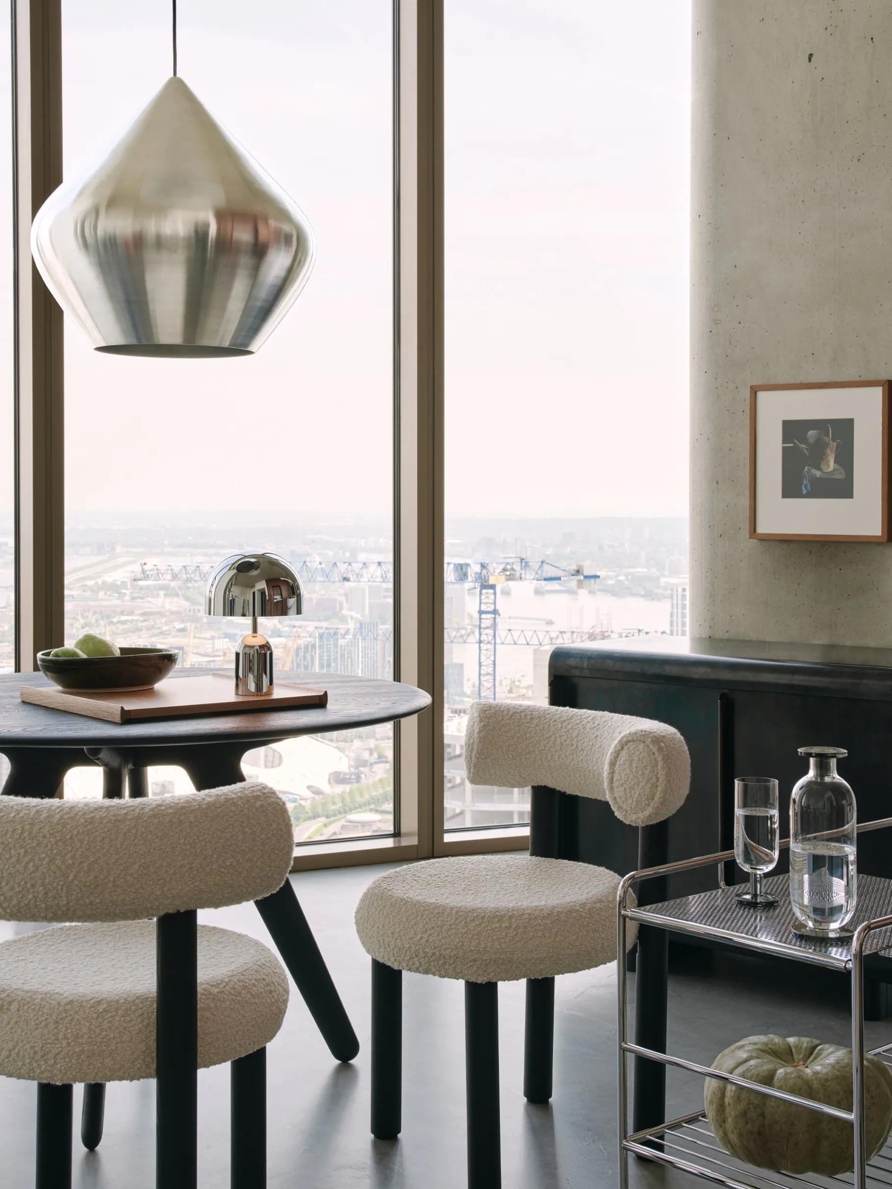 Fat Black Wood Dining Chair