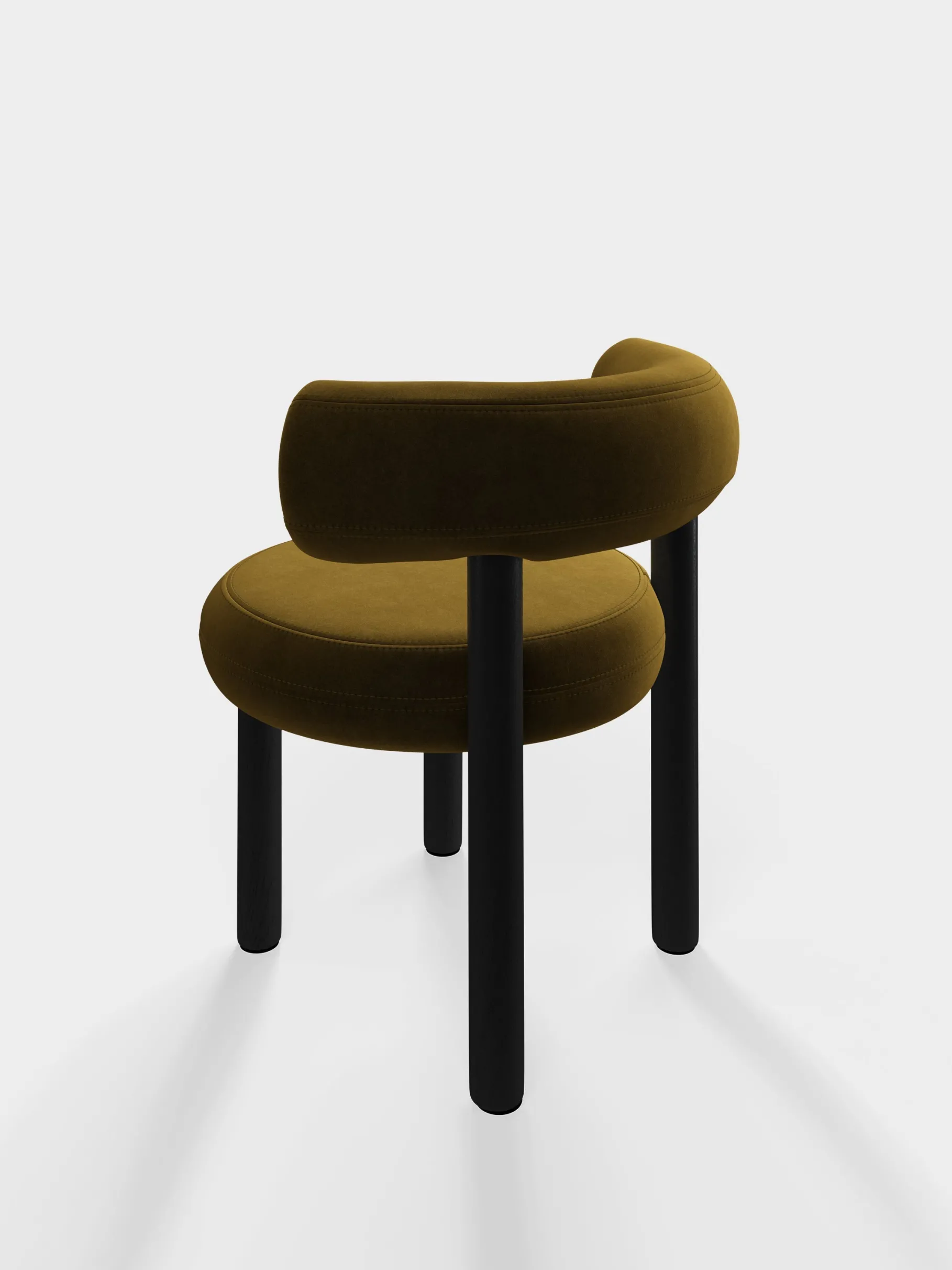 Fat Black Wood Dining Chair