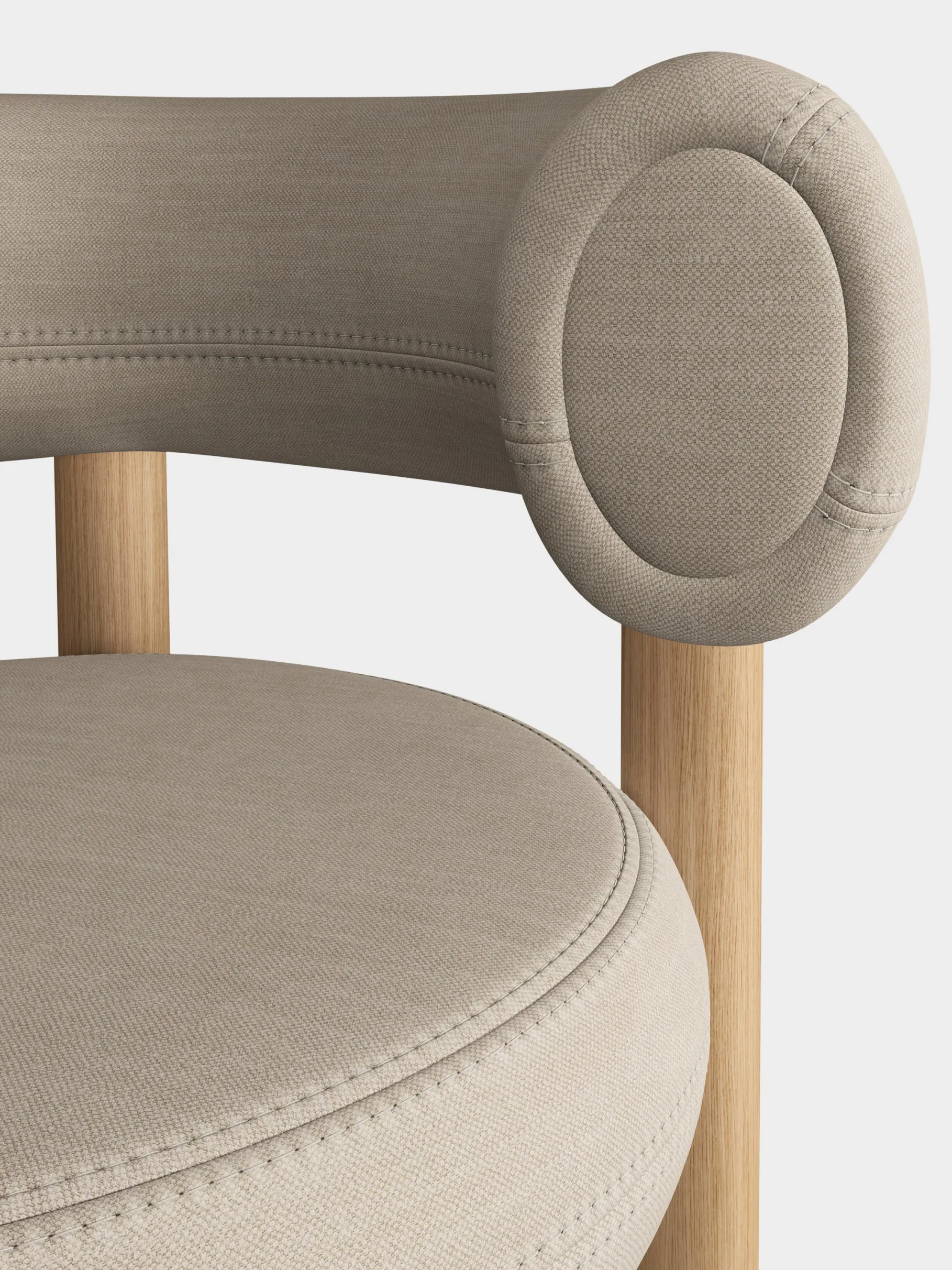 Fat Natural Wood 75cm Bar Stool