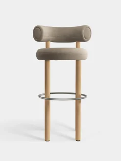 Fat Natural Wood 75cm Bar Stool