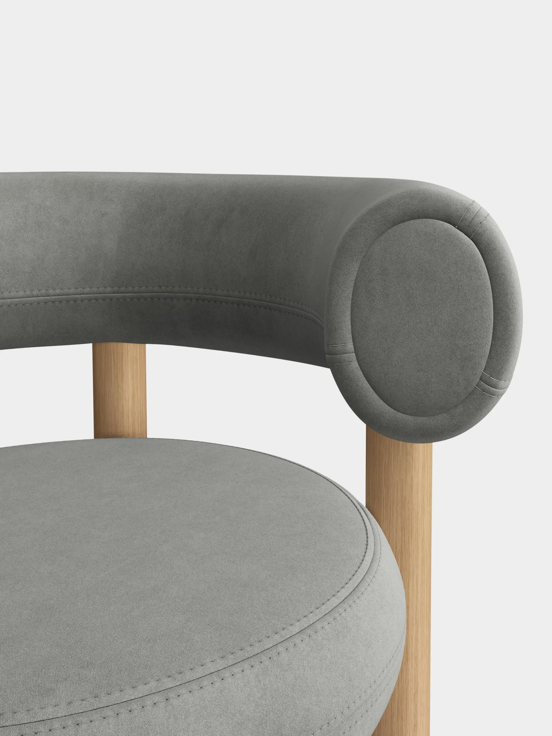 Fat Natural Wood Dining Chair