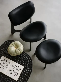 Slab Black Wood Lounge Chair